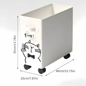 TEMU 28L 대용량 카툰 스토리지 박스, 오픈 디자인, 접이식 4개 360° 바퀴, 야외 사용 가능, 장난감 및 의류 정리함, 책상 밑 수납, 좁은 공간 해결, 홈 오거나이저 필수품|틈새선반