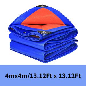 TEMU 1pc 헤비 듀티 방수 천, 파란색/오렌지 내구성 PE 폴리에틸렌 타프, 방수, 선샤이드, 자외선 차단, 다목적 타프, 야드, 캠핑, 가정, 야외, RV 비상, 방냉에 적합