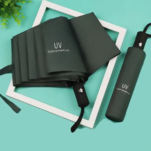 TEMU 1개 자동 접이식 우산, 8살 철제 프레임, 휴대용 컴팩트 여행용 우산 - 인체공학적 플라스틱 핸들 & 캐리 케이스 포함, 세련된 블랙 컬러, 출퇴근 및 야외 활동용, 미니멀 디자인, 접이형 편의성, 일상 사용, 현대적인 액세서리, 견고한 구조, 도시 라이프스타일
