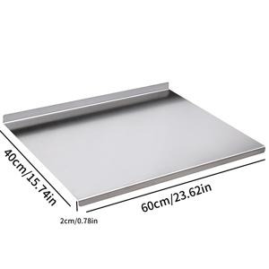 TEMU 1pc 스테인레스 스틸 이중면 절단판, 1pc 스테인레스 스틸 주방 절단판, 이중면, 중량 다기능 카운터탑 보드, 통합 배수 시스템, 고기, 과일, 채소, 베이킹, 치즈, 조리 음식용