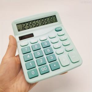 TEMU 1pc 귀여운 컬러 계산기, 12자리 고화질 대형 디스플레이 데스크탑 계산기, 배터리 및 태양광 듀얼 전원, 학교/사무실용 휴대용 데스크탑 계산기, 배터리 미포함.|계산기