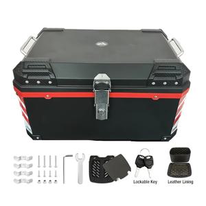TEMU 1pc 68L/18 갤런 모터사이클 하드 케이스, 베이스, 반사 스트립, 내부 패딩 및 조절 가능한 스트랩 - 야외 라이딩 및 캠핑에 완벽합니다.