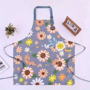 TEMU 1pc 화분 프린트 폴리에스테르 앞치마 - 조절 가능한 스트랩, 주방 요리 및 정원 꽃 장식에 완벽, 가벼우면서 내구성이 뛰어난, 정원 앞치마|화분 패턴 앞치마|폴리에스테르 앞치마