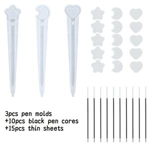 TEMU 28개/세 귀여운 별 달 사랑 토끼 판다 모양 펜 에폭시 수지 실리콘 몰드, DIY 공예 만들기용 흰색 실리콘 몰드, 용품으로 돌아가기