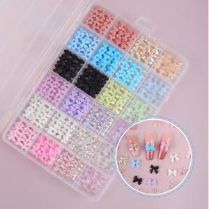 TEMU 24개의 색다른 오로라 넥타이 네일 아트 액세서리가 포함된 박스, DIY 네일 장식에 완벽합니다.