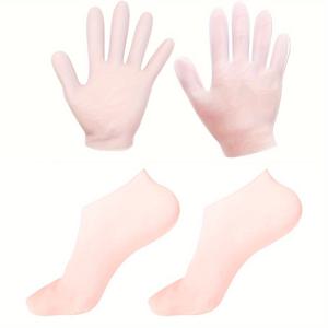 TEMU 2 쌍의 소프트 젤 장갑 - 건조하고 갈라진 손과 발을 위한 보습, 알코올 없는 실리콘 장갑, 밤 시간에 수분 보충에 이상적, 재사용 가능, 모든 크기에 적합, 부드러운 피부 관리|보습 장갑|부드러운 텍스처