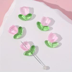 TEMU 분할 및 접합 튤립 유리 비즈 30세트, 주얼리 만들기, 팔찌, 목걸이, 열쇠고리 및 DIY 수제 프로젝트에 적합|팔찌|비즈목걸이