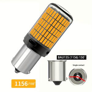 TEMU 오프라 2X 고출력 LED 자동차 조명 - 1156 PY21W, 1157 BAY15D, P21/5W, 150x4014 SMD, 캔버스 호환 전후면 전구, 7440 & 7443, 모든 차량에 적합, 블랙 하우징의 밝은 노란색 빛, 차량 조명 업그레이드 | 세련된 전구 디자인 | 고품질 자동차용 전구