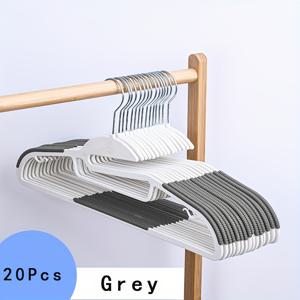 TEMU 미끄럼 방지 디자인 플라스틱 옷걸이 20개 팩, 길이 16.54인치, 360도 회전 후크 침실용 공간 절약 정리대, 셔츠 및 바지용|바지걸이
