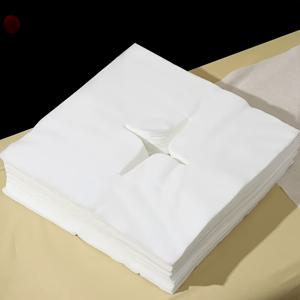 TEMU 200개 사용 후 버리는 비섬유 통기성 마사지 베드 표면 패드 - 얼굴 구멍이 있는 편안하고 부드러운 흰색 얼굴 크래들 커버 - 미용실, 스파 홀, 마사지 가게 스파 센터용 범용