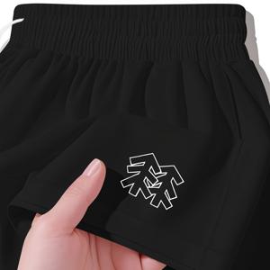 TEMU 남성용 퀵드라이 통기성 운동 반바지, 기하학적 나무 디자인 - 블랙, 신축성 있는 끈 허리, 달리기 및 체육관에서 편안함, 캐주얼 스타일, 체육관 반바지
