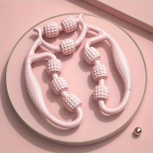 TEMU 75cm 에르고노믹 폼 요가 롤러, 녹색 그립 핸들 및 울프 팬 디자인 - 다리, 발목, IT 밴드용 자가 마사지 도구 - 운동 후 회복, 근육 이완, 내구성 있는 고밀도 폼, 마사지 도구, 세련된 디자인, 고밀도 폼|폼롤러