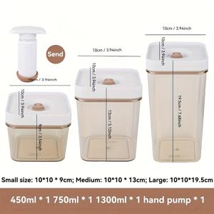 TEMU 4pcs 주방 보관품 진공 밀폐병 및 곡물 및 곡물 보관 상자, 식품 등급 PP 재질, 냉장고 냉장고 특별 보관 상자 세트