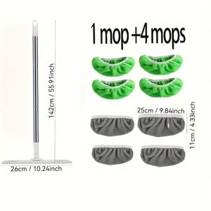 TEMU 1 Mop + 4 고품질 재사용 가능한 모프 교체 패드: 세탁 가능, 내구성, 건조 및 습식 사용, 좋은 물 흡수, 뛰어난 청소 도우미, 완벽한 가정용 액세서리|물걸레청소기