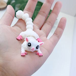 TEMU 분리 가능한 머리와 움직이는 팔다리를 가진 유연한 3D 프린팅 귀여운 다람쥐 모델로, 창의적인 데스크탑 장식 조각으로 사용됩니다.