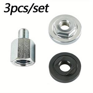TEMU 3pcs 세트 M14에서 M10 스레드 변환 어댑터, 2pcs M10 상부 및 하부 압력판 포함 - 드릴 비트 및 폴리셔 커넥션에 이상적, 각도 그라인더 액세서리 | 스레드 어댑터 | 금속 구조