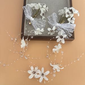 TEMU 2pcs 울트라 페어리 꽃 장식 신부 태슬 고대 스타일 헤어핀 하이엔드 빈티지 사이드 헤어 액세서리 리리 오브 더 밸리 여성용 헤드피스