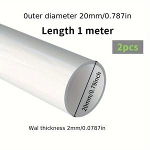 TEMU 2pcs 흰색 내구성 PVC 수자원 파이프, 20-25-32mm 두꺼운 버전, 농지, 무말 소화관 파이프, 휴일 장난감, 욕조 물고기 탱크 인렛 및 아웃렛, 조립형 모델, 플라스틱 관개 파이프, 야외 사용에 매우 적합합니다.