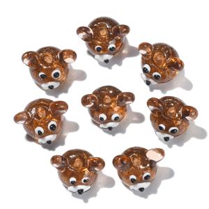 TEMU 10Pcs 빛나는 손수 Lampwork 유리 브라운 베어 비즈 쥬얼리에 대 한 반짝이 가루와 DIY 크리 에이 티브 팔찌 목걸이 귀걸이 만들기 전화 가방 매력 용품