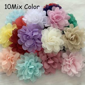 TEMU 10PCS 2.8인치 (7cm) 쉬폰 꽃 머리 액세서리 (클립 없음), DIY 드레스 샌들 브로치를위한 부티크 꽃, 패션 웨딩 장식 꽃 헤어 밴드 헤드밴드 센터 용품