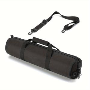 TEMU 회전 바퀴와 패딩 숄더 스트랩이 있는 125cm(49.21인치) 헤비듀티 삼각대 운반 케이스 가방 - 라이트 스탠드, 붐 스탠드, 우산용 내구성 강한 블랙 사진 액세서리 정리함 | 슬림한 블랙 디자인의 야외 장비 캐리어