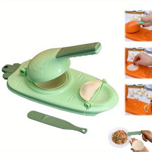 TEMU 2-in-1 수동 만두 만들기 도구 - 쉬운 압력 반죽 & 만두피 포장기, 초보자에게 완벽, 주방 가제트