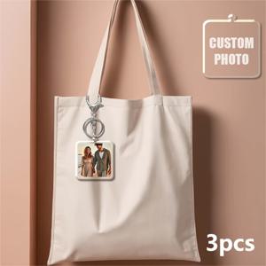TEMU 여성을 위한 맞춤 아크릴 사진 키링 - 양면 인쇄된 사진 키링 - 커플, 친구 및 애완동물을 위한 장식용 여성용 로브스터 클래스프 키링 - 독특한 데이 선물 - 단품|키링