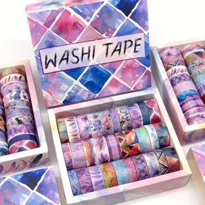 TEMU IEEBEE 와시 테이프 세트, 30 롤 장식 크래프트 종이 테이프 DIY 저널링, 스크랩북, 미술 프로젝트, 핑크 및 보라색 팔레트의 혼합 패턴