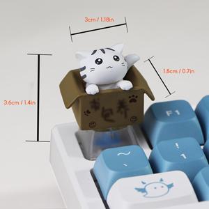 TEMU 귀여운 키티 ESC 키캡이 포함된 사랑스러운 DIY 키캡 박스 - ABS 수지, 원래 높이, 키보드 커스터마이징에 완벽합니다.|키캡|키캡