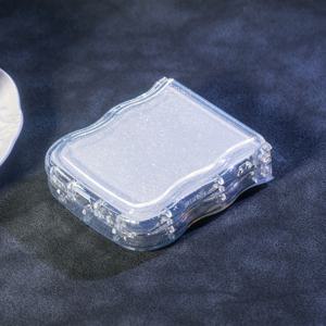 TEMU Flip3 5G, Flip4 5G, Flip5 5G, Flip6 5G와 호환되는 웨이브 모양 방지 낙하 글리터 접이식 폰 케이스