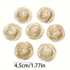 TEMU 4.5/5.5/6cm 크기의 5개의 미니 니트 스트로햇, DIY 공예 장식 액세서리, 애완동물 및 파티 장식에 적합합니다.