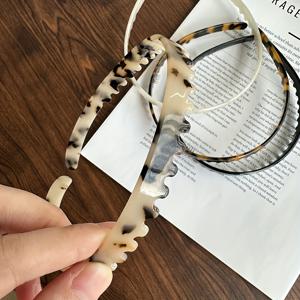 TEMU 싱글 거북이껍질 & 프린트 컬러블록 헤어밴드 - 여성용 미끄럼방지 아세테이트 머리띠, 빈티지 디자인 일상 및 크리스마스 파티용, 두꺼운 머리를 위한 헤어밴드, 페이셜 액세서리, 레트로 시크 헤어밴드, 고품질 소재