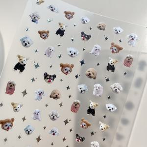 TEMU 귀여운 강아지와 고양이 스티커 세트 - 골든 포일, 데이, 어머니의 날, 크리스마스 등 다양한 날에 사용할 수 있는 자체 접착형 네일 아트 장식, 재사용 가능, 거친 마감, 동물 주제 네일 디자인 | 재미있는 동물 디자인 | 거친 마감 스티커, 귀여운 네일 아트|네일스티커