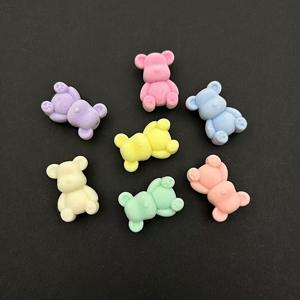 TEMU 고급 퍼포레이트드 파인 벨벳 아크릴 귀여운 플록 더블 사이드 베어 수제 DIY 키체인 모바일 폰 체인 비즈 액세서리