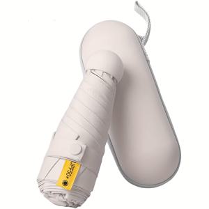 TEMU 1개 귀엽하고 내구성 좋은 6단 접이식 휴대용 우산, 보관함 포함, 수동 개폐, 폴리에스터 천, 철제 프레임, 플라스틱 손잡이 - 크리스마스와 새해를 위한 완벽한 캐주얼 선물