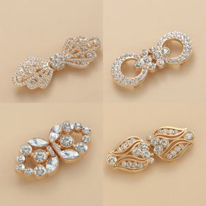 TEMU 4pcs 우아한 라인스톤 장식 버튼 세트, 보이지 않는 수선 구멍 디자인, 코트, 자켓, 코트, , 스웨일을 위한 금속 버프 핀 - 금색 및 은색 그레이