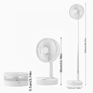 TEMU 1pc 휴대용 접이식 USB 충전 팬, 4단계 속도 설정, 조절 가능한 높이, 이중 사용 데스크 팬, 경량 플라스틱, 36V 이하, 충전식 18650 리튬 배터리, 사무실, 가정, 야외 캠핑에 이상적|책상|휴대용에어컨|캠핑선풍기