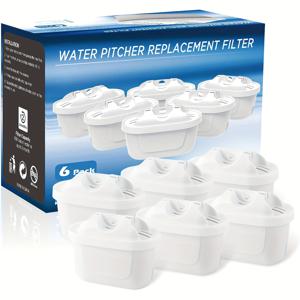 TEMU 1/2/3/6pcs 물 필터 모든 BRITA, Brita Maxtra/Mava, Maxtra+, Mavea, Marella jug Pitcher 교체 카트리지와 호환, 석회질 및 오염물질을 감소시킵니다