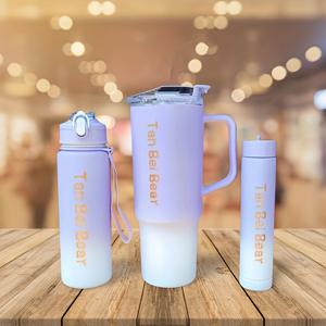 TEMU 3개 세트 1500ml+900ml+300ml 그라데이션 휴대용 조합 컵, 야외 스포츠 자동차 물병, 누수 방지 워터컵, 피트니스 캠핑 학교 선물에 적합|텀블러
