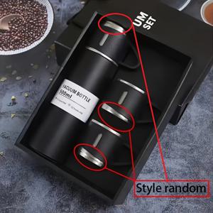 TEMU 스테인리스 스틸 진공 보온 병과 커피 컵 1세트, 500ml/16.9oz, 누출 방지 보온병, 자동차 및 학교 사용에 적합합니다.