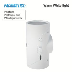 TEMU 충전식 스마트 LED 야간 조명 모션 센서 벽 램프, 3가지 조명 모드 실내 라이트, 입구용 자석 계단등, 침대 옆, 책상, 옷장