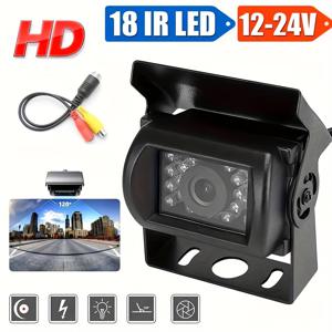 TEMU RV, 캠핑카, 트럭, 버스용 헤비 듀티 4핀 야간 비전 백업 카메라 - HD 적외선 LED, 12V/24V, 와이드 앵글 후방 시야, 배터리 불필요, 쉬운 설치