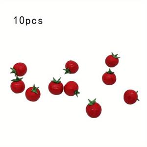 TEMU 귀여운 미니 10개 1:12 스케일 레진 인공 미니어처 과일 토마토 주방 식품 모델 액세서리 선물