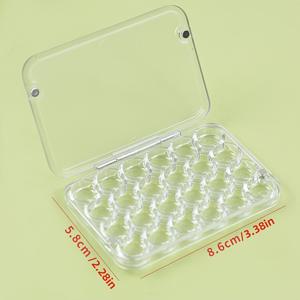 TEMU 24구 자석 워터컬러 팔레트 박스, 투명 뚜껑 포함 0.8ml 페인트 디스펜서, 휴대용 미니 보습 케이스 ( 및 취미용), 아크릴 소재, 무독성 무취