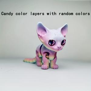 TEMU 3D 프린트 귀여운 시암 고양이 동물 모델 - 관절 관절 및 현실적인 눈 데스크탑 스타트 - 할로윈, 크리스마스, 부활절, 파티 선물에 완벽 - 내구성 플라스틱 - 무작위 눈 디자인, 고양이 장식