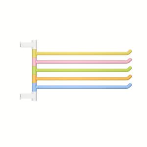TEMU ZHOHO TANT 아트 데코 스타일 플라스틱 코너 타월 랙 1개, 벽걸이형 드릴 없는 욕실 수건 거치대, 보관 및 정리를 위한 5가지 컬러 무지개 막대 포함, 프렌치 컨트리 디자인, 욕실용 수건 홀더, ZHOHO TAN, 타월 랙