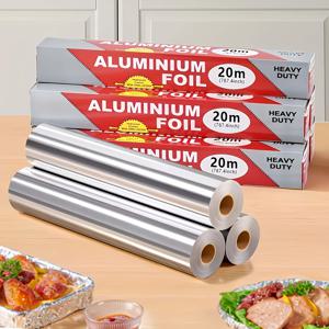 TEMU 1롤 헤비듀티 알루미늄 호일 20m x 20cm(78.7인치 x 7.87인치) - 식품 안전 베이킹, 프라이팬, 그릴 및 바베큐용 호일, 주방, 오븐, 스토브탑 및 야외 요리용, 주방 필수품 | 헤비듀티 호일 | 헤비듀티 알루미늄 호일