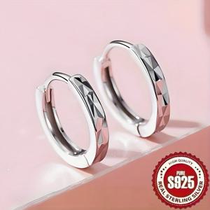 TEMU 1 쌍 S925 실버 패션 빈티지 우아한 트렌디한 가벼운 고급스러운 우아한 달콤한 반짝이는 별빛 거울 같은 조각된 불규칙한 기하학적 고급 창의적인 디자인 작은 인격 INS 스타일 매력적인 생명력 로맨틱한 사랑 간단한 고급 커플 미니 귀여운 캐주얼 일상 파티 선물 다용도 하이포알러겐 귀 뚫기 귀 끈 귀걸이|피어싱
