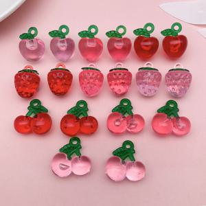 TEMU 18pcs SAILANZI 달콤한 체리 & 딸기 레진 장식품 - DIY 보석 만들기에 적합한 생생한 3D 과일 목걸이, 키체인, 귀걸이, 팔찌, 목걸이 - 아름다운 크래프팅 비즈, 체리 주제 장식품