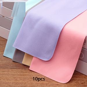 TEMU 10pcs 초박형 마이크로파브릭 벨벳 안경 천, 두꺼워지고 냄새가 없는 - 안경, 보석, 카메라 렌즈, 태블릿 및 스마트폰 스크린을 청소하기에 이상적 - 정밀 청소| 부드러운 질감| 두꺼운 직물